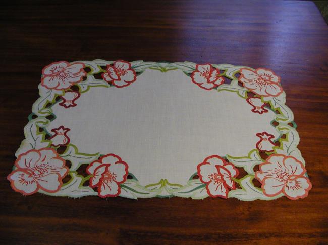 Gorgeous colorfull embroidered trolley mat