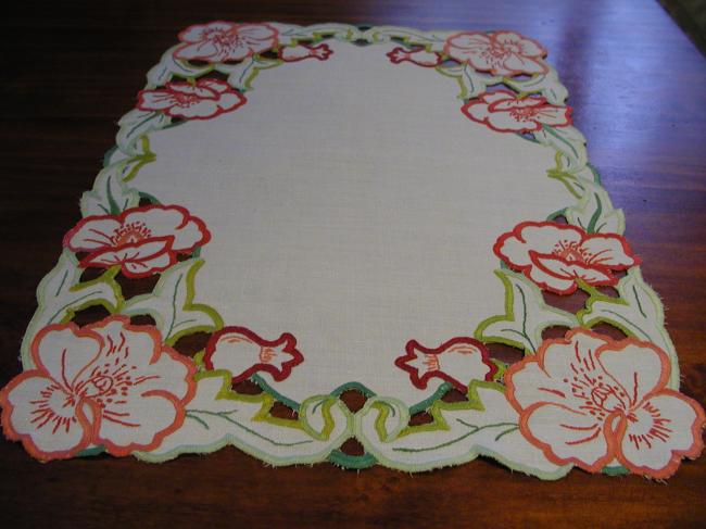 Gorgeous colorfull embroidered trolley mat