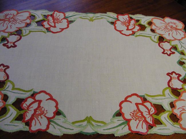 Gorgeous colorfull embroidered trolley mat