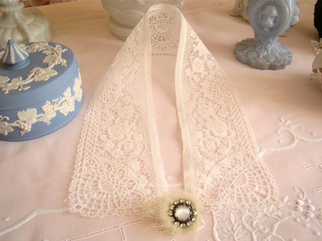 Superbe col en dentelle chimique à coudre, vers 1900