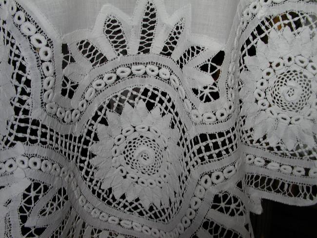 Gorgeous battenberg lace tablecloth 1890