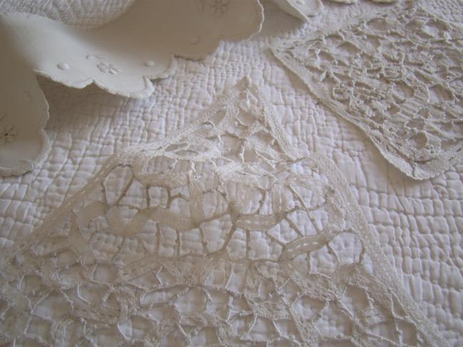 Petit lot pour couturière, insertions et bande de broderie festonnée