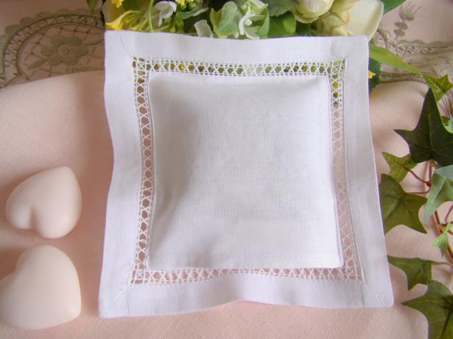 Sweet lavender sachet with hand-embroidered Teneriff drawn thread river