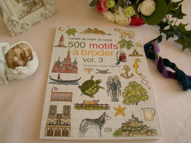 Livre '500 motifs au point de croix', de S.Lhorte & C.Guglielmazzi, éditions LTA