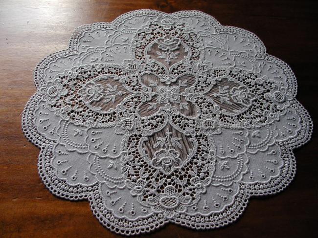 Lovely chemical embroidered round doily