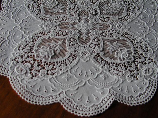 Lovely chemical embroidered round doily