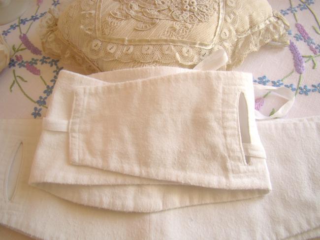 Ancienne petite ceinture ombilicale de bébé en coton flanelle 1940