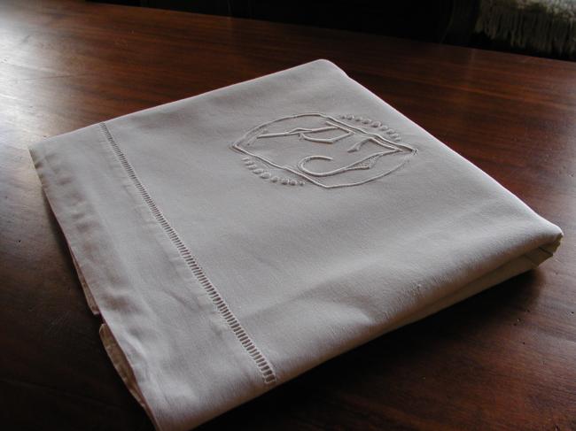 Lovely metis sheet with monogram PJ.