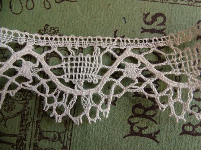 Coupon de superbe dentelle aux fuseaux du 19ème en lin écru (1,60m x 38mm)