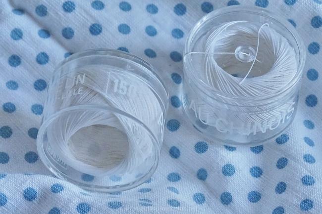 Vintage bobine de fil de lin 'Au Chinois', blanc en n°150