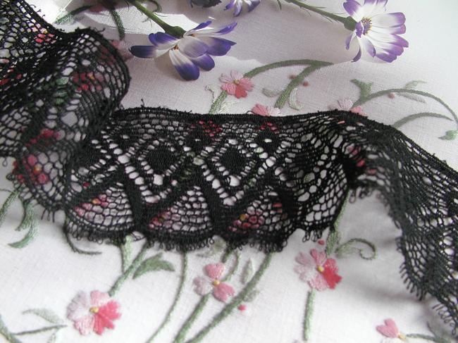 Lovely bobbin black lace 19th century