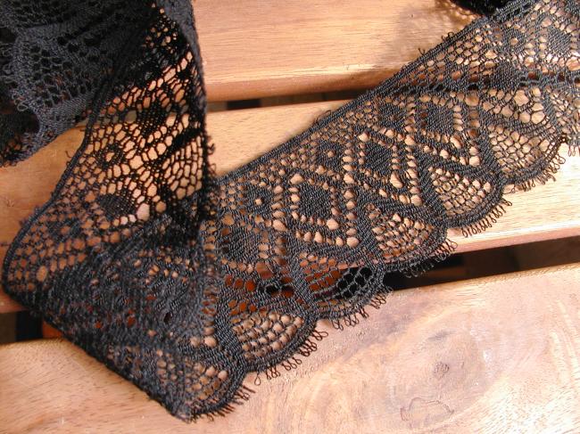 Lovely bobbin black lace 19th century