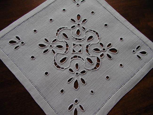  2 Lovely hand made Richelieu embroidered doilies