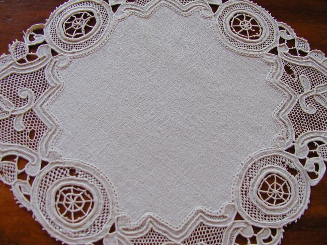 3 lovely Venezia lace edging doilies 1900