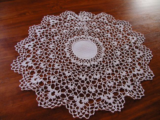 Charming and large edging crochet lace doily or table centre.