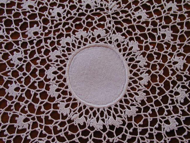 Charming and large edging crochet lace doily or table centre.