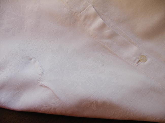 Romantic duvet cover in damask with stylish daisies pattern, mono LL