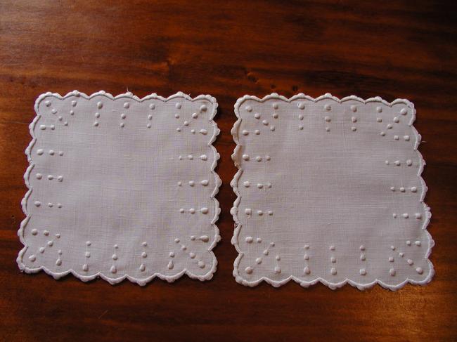 Pair of doilies mat for candlestick.