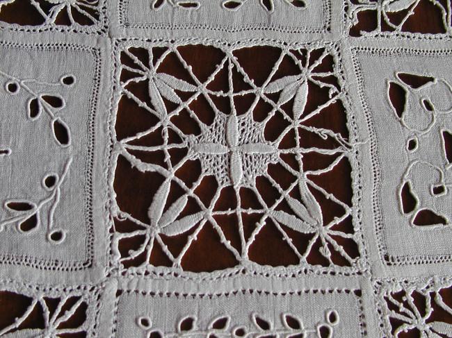 Superb trolley mat in Richelieu and Cluny lace 1890