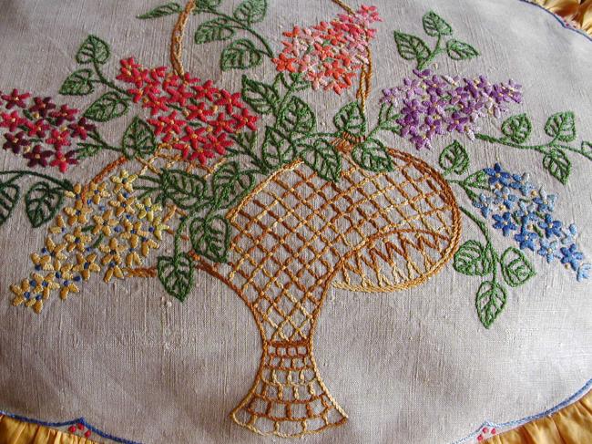 Gorgeous cushion case with lovely handmade embroideries