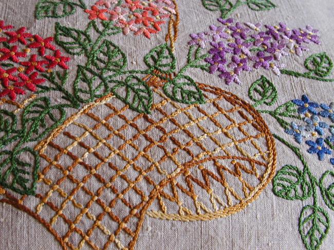 Gorgeous cushion case with lovely handmade embroideries