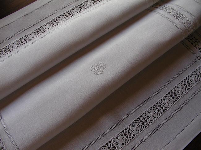 Lovely Reticella and drawn thread works chest board top.