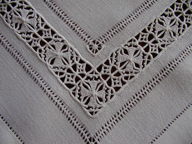 Lovely Reticella and drawn thread works chest board top.