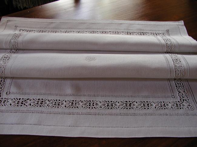 Lovely Reticella and drawn thread works chest board top.