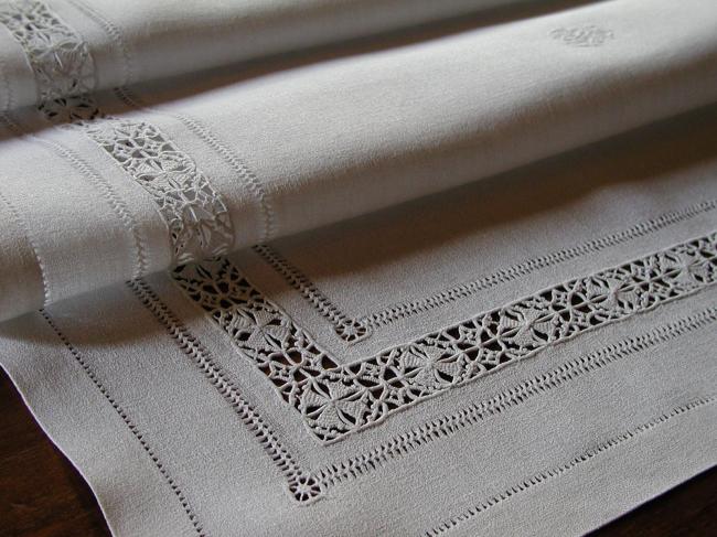 Lovely Reticella and drawn thread works chest board top.