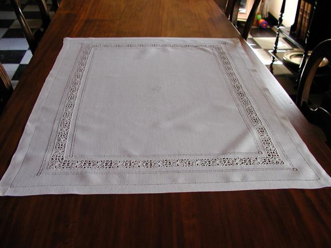 Lovely Reticella and drawn thread works chest board top.