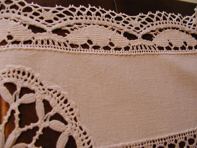 Lovely mantelpiece top with inserts of lace