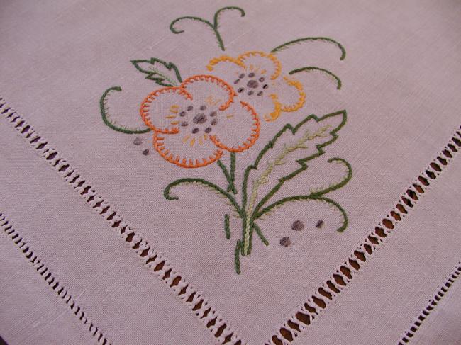 Lovely trolley embroidered runner with drawnthread works