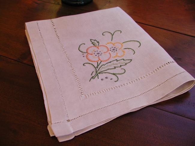 Lovely trolley embroidered runner with drawnthread works