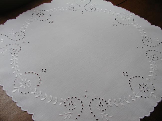 Gorgeous table centre with gorgeous whitework