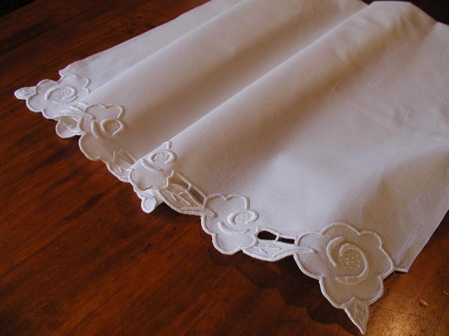 Adorable Richelieu embroidered little bed sheet for pram