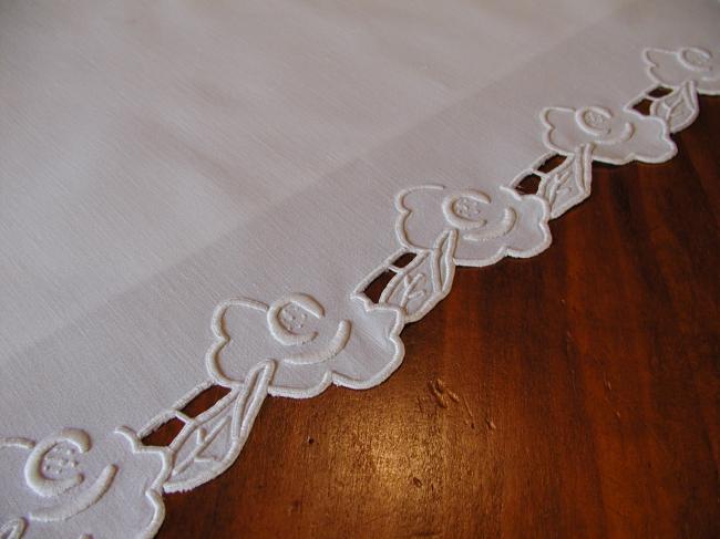 Adorable Richelieu embroidered little bed sheet for pram