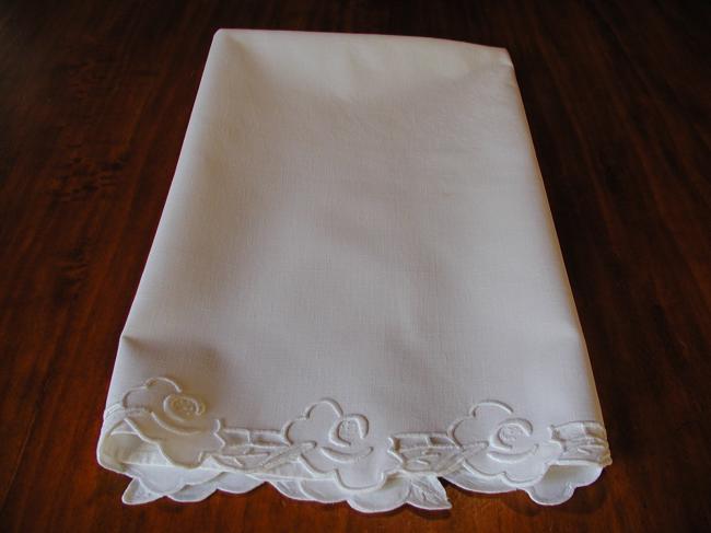 Adorable Richelieu embroidered little bed sheet for pram