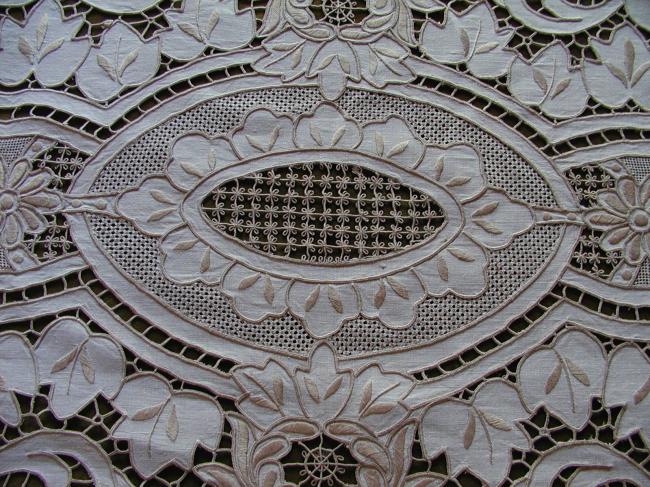 Stunning table runner in rich Madeira embroidery