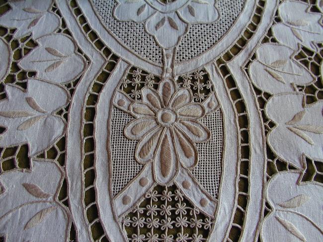 Stunning table runner in rich Madeira embroidery