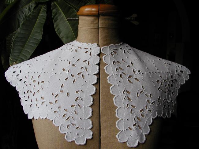 Gorgeous large Richelieu embroidered collar for woman