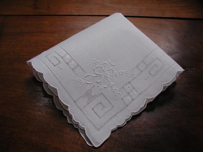 Gorgeous lawn embroidered swiss handkerchief