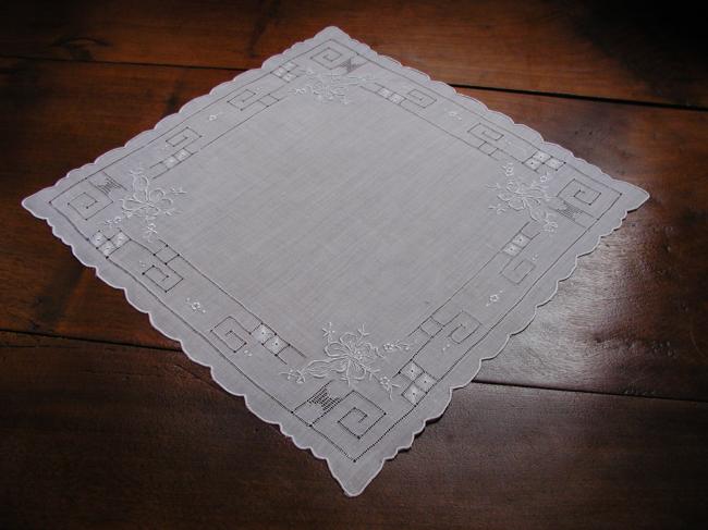 Gorgeous lawn embroidered swiss handkerchief
