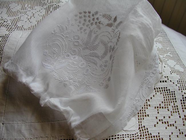 Splendid Appenzel embroidered bonnet 19th century