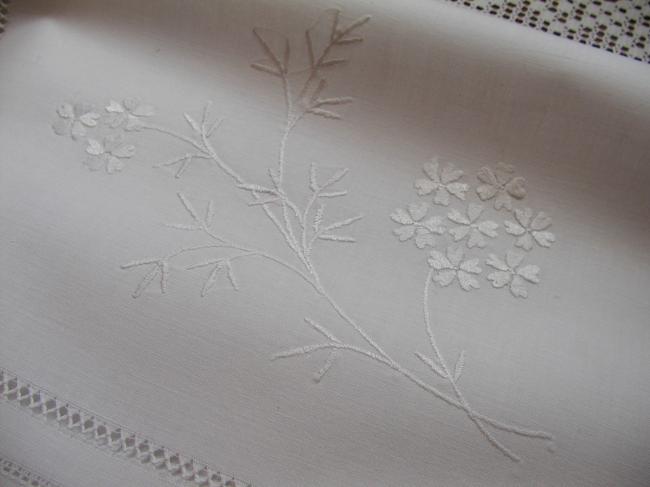 Stunning night dress case with  drawn thread & white works with crochet lace