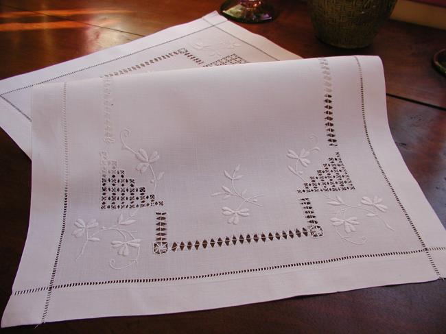 So charming drawn thread  and white works trolley mat 1890