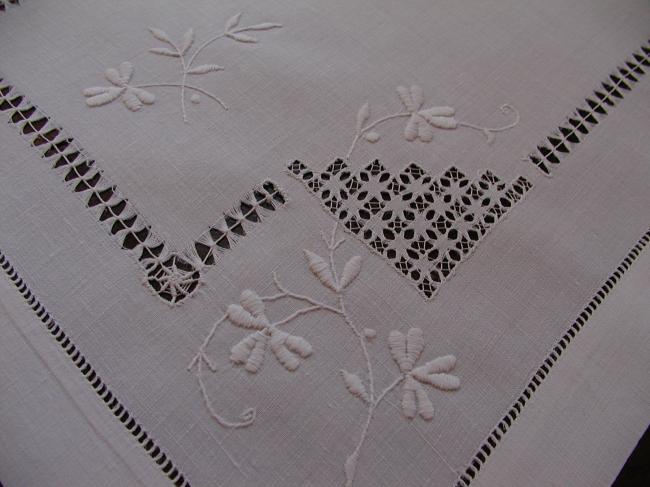So charming drawn thread  and white works trolley mat 1890