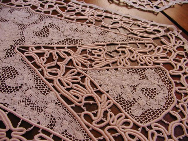 Stunning pair of toppers  in lace tape 1890