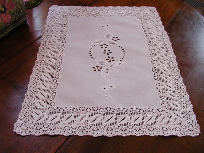 Wonderful chimical lace  traycloth 1920