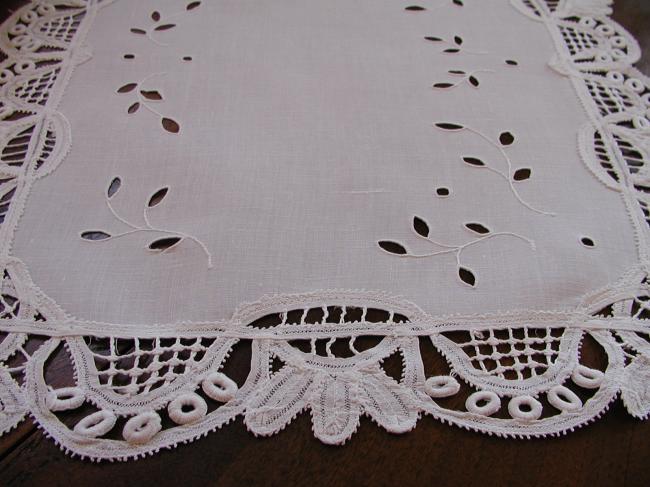 Absolutely stunning Battenburg lace and open works tray cloth