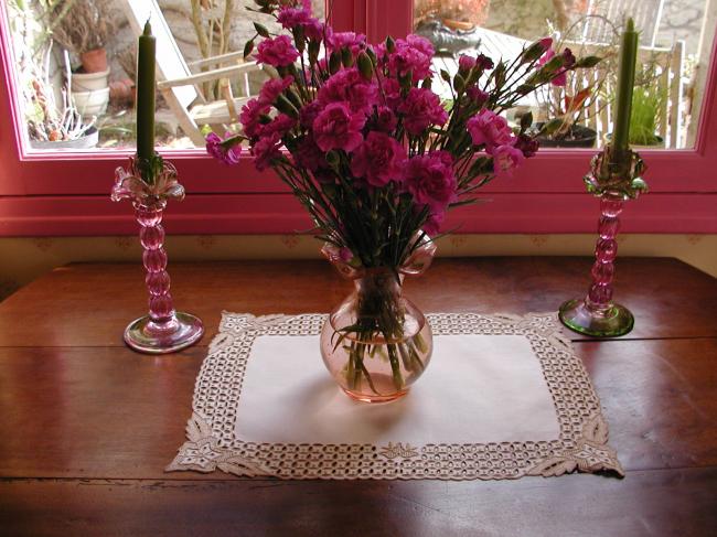 Such a lovely embroidered Madeira  rectangular table centre